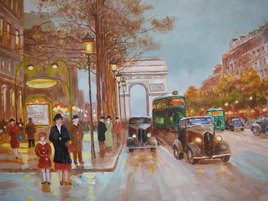 Paris, Champs Elysées dans les années 50.