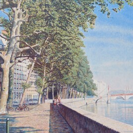 Quai de Saône à Lyon en été
