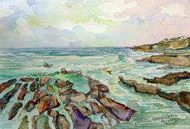 rochers à Plozevet (aquarelle) 2