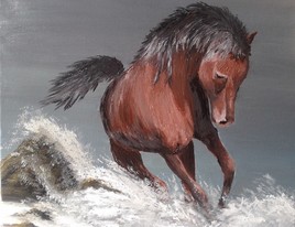 horse in the sea