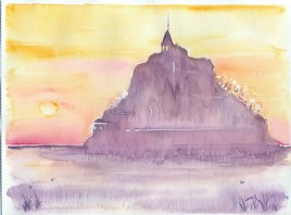 Coucher de soleil sur le Mont St Michel