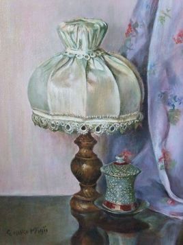 Lampe et une tasse japonaise Kutani