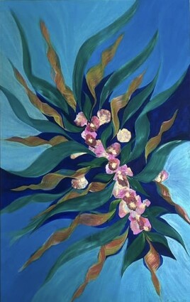 Soupir des profondeurs: Acrylique et techniques mixtes sur toile 116x73