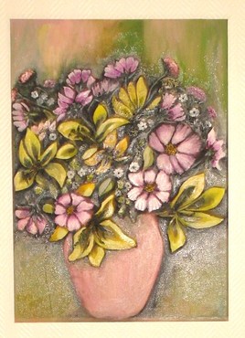 bouquet almanach 2013, peinture huile sur lin