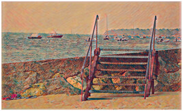 Montée des marches, comme un tableau