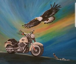 L aigle et la moto