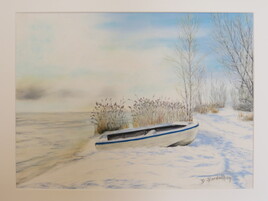 barque sous la neige