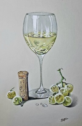 Vin blanc et raisin