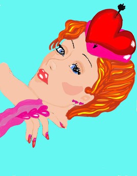 FEMME AU CHAPEAU COEUR