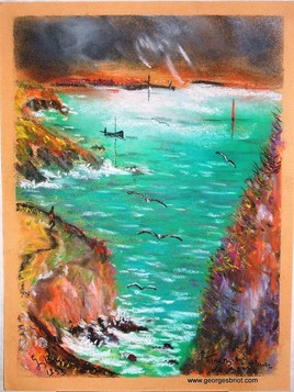 Tr&eacute;zien les falaises le soir