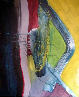 Tableau abstrait intitul&eacute; "Zarzuela" - Artiste peintre - Mathieu Fort