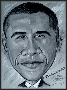 Caricature à main levée de Barack Obama