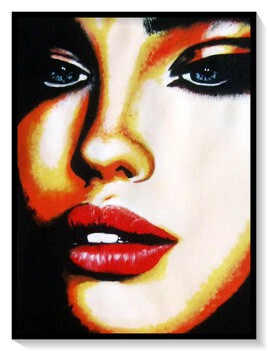 Les yeux bleus, les l&egrave;vres rouges