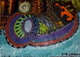 Homme bateau échoué dans la forêt Amazonienne.