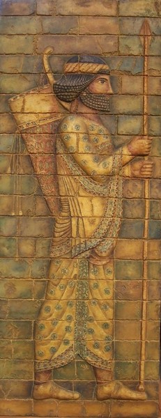 Arquero babilónico I. med: 48x116x3 cm.