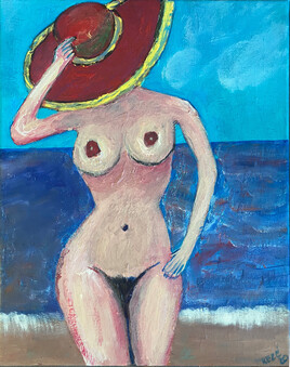 femme nue à la plage
